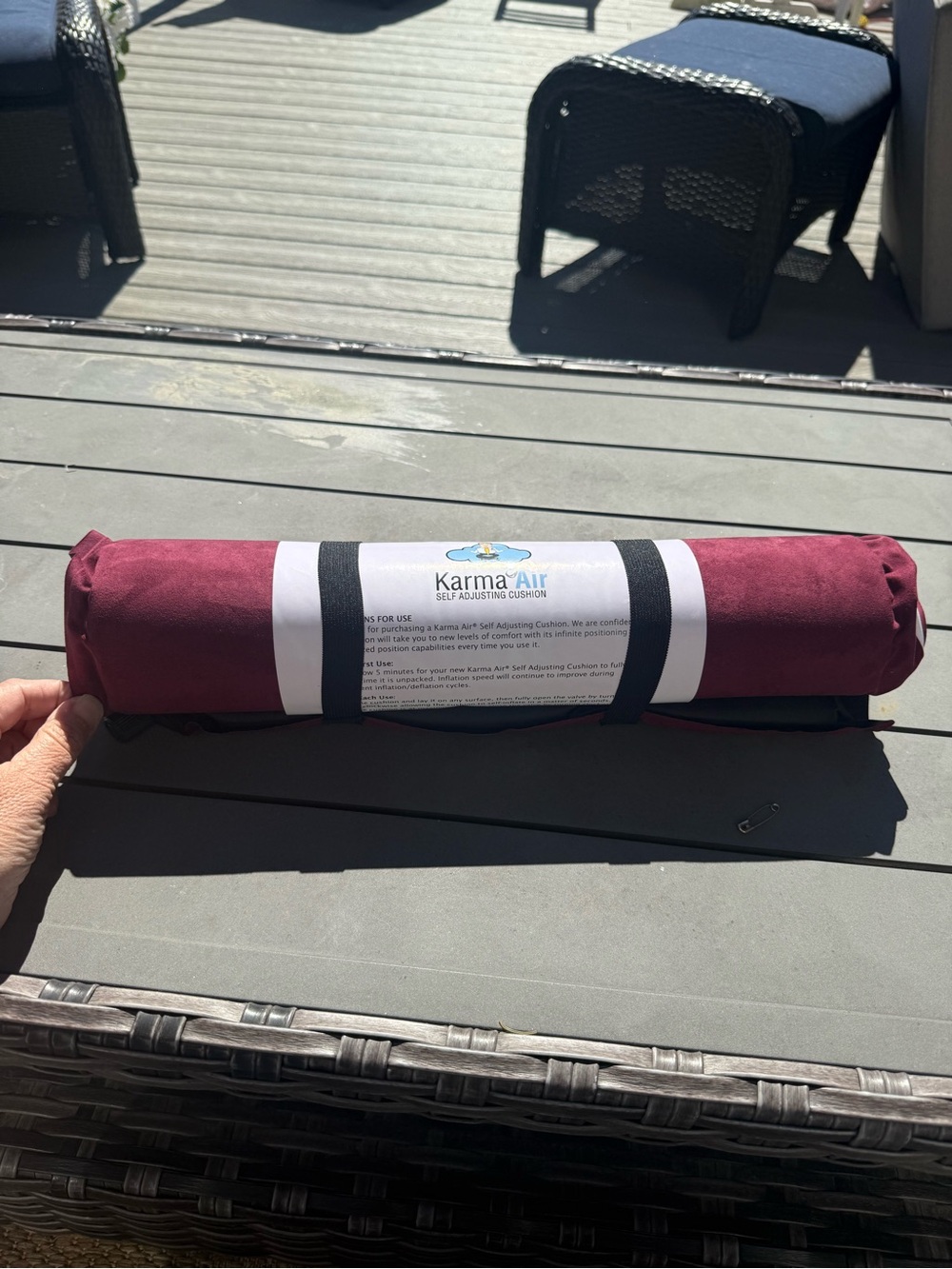 Karma Burgundy Roll-Up Self-Adjusting Cushion